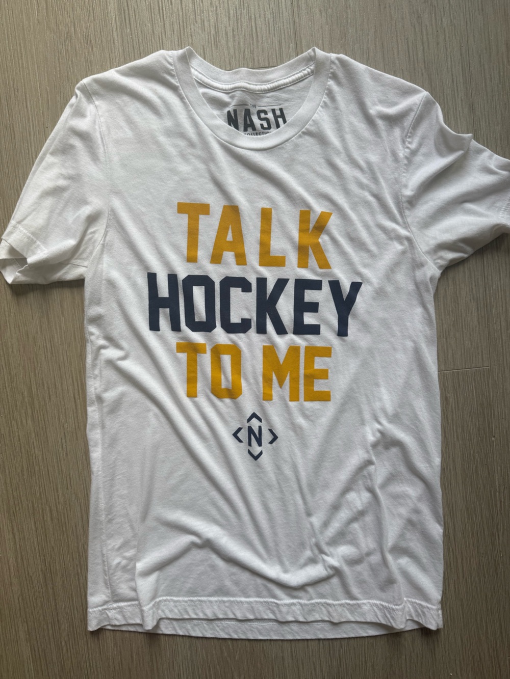 Nashville Preds White 'Talk Hockey To Me' Graphic Tee